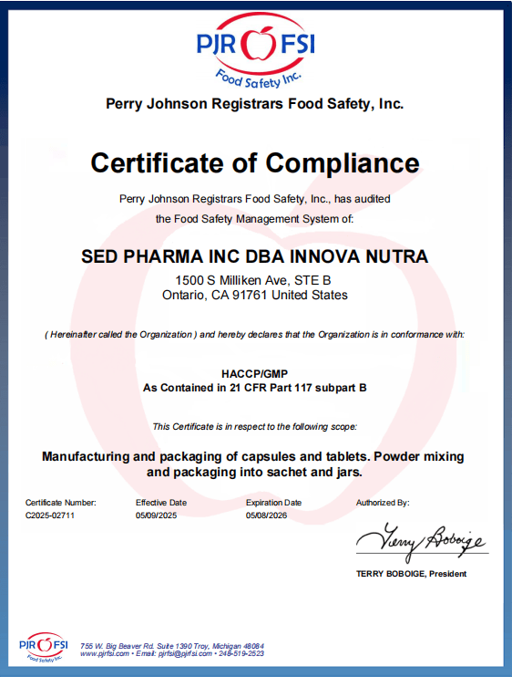 HACCP / GMP Certified
